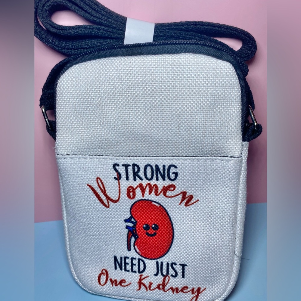 Strong Women Need Just‎ One Kidney" Canvas Crossbody Bag – Kidney Donor Gift